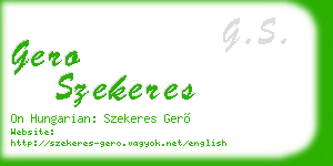 gero szekeres business card
