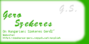 gero szekeres business card